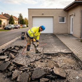 Kocsibeálló javítása és karbantartása hidegaszfalttal